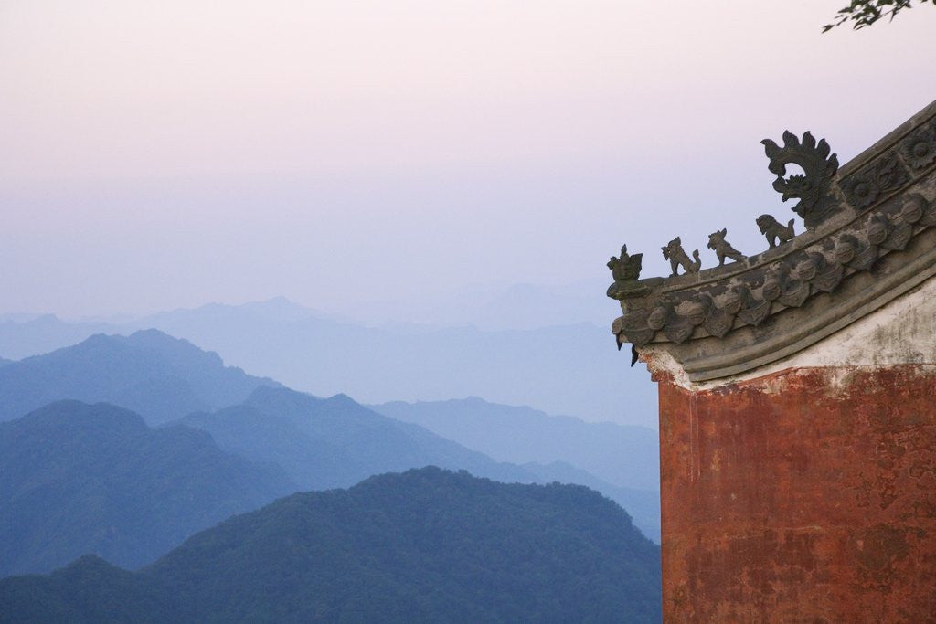 Detail of Taoist Temple in Mountain Landscape by Anonymous