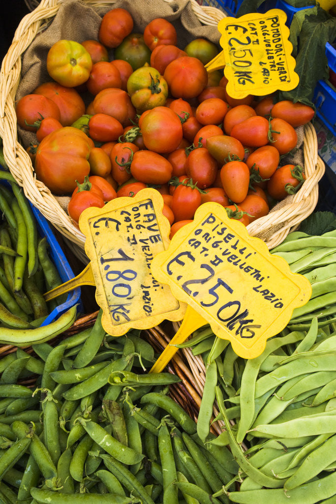 Detail of String Beans and Tomatoes in Campo dei Fiori by Anonymous