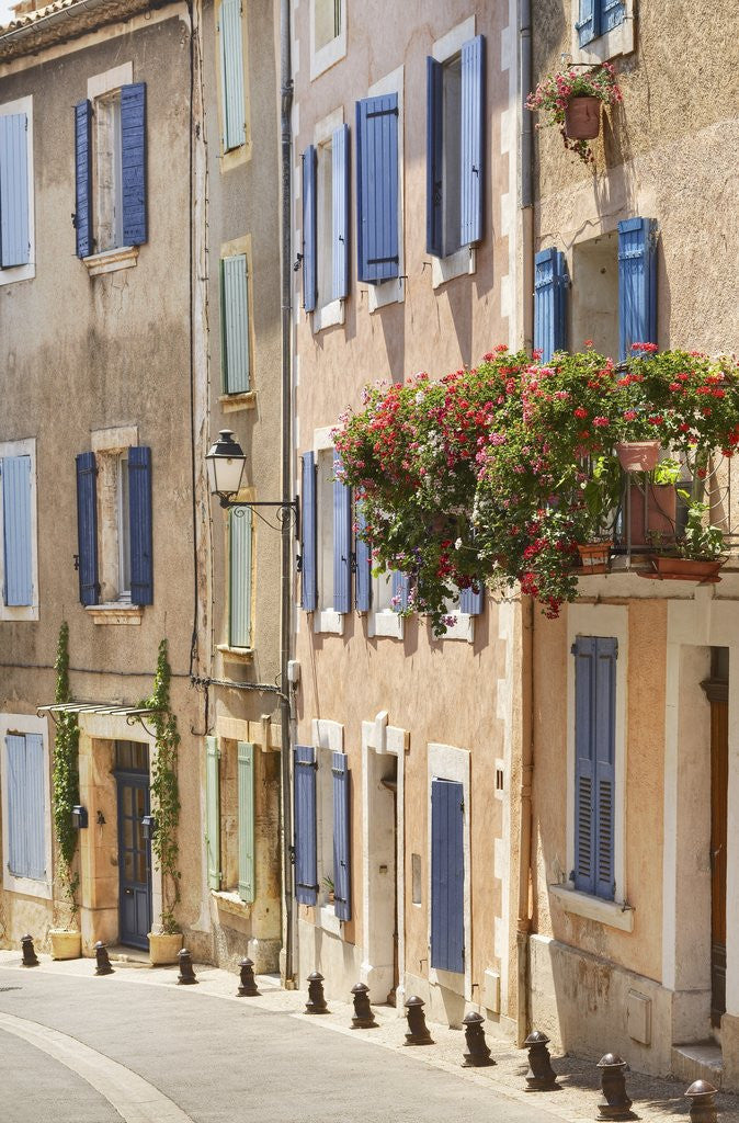 Detail of Geraniums on Balcony in St.-Saturnin-les-Apt by Corbis