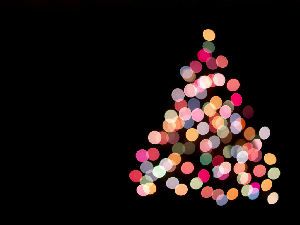 Detail of Multicolored Lights on Christmas Tree by Corbis