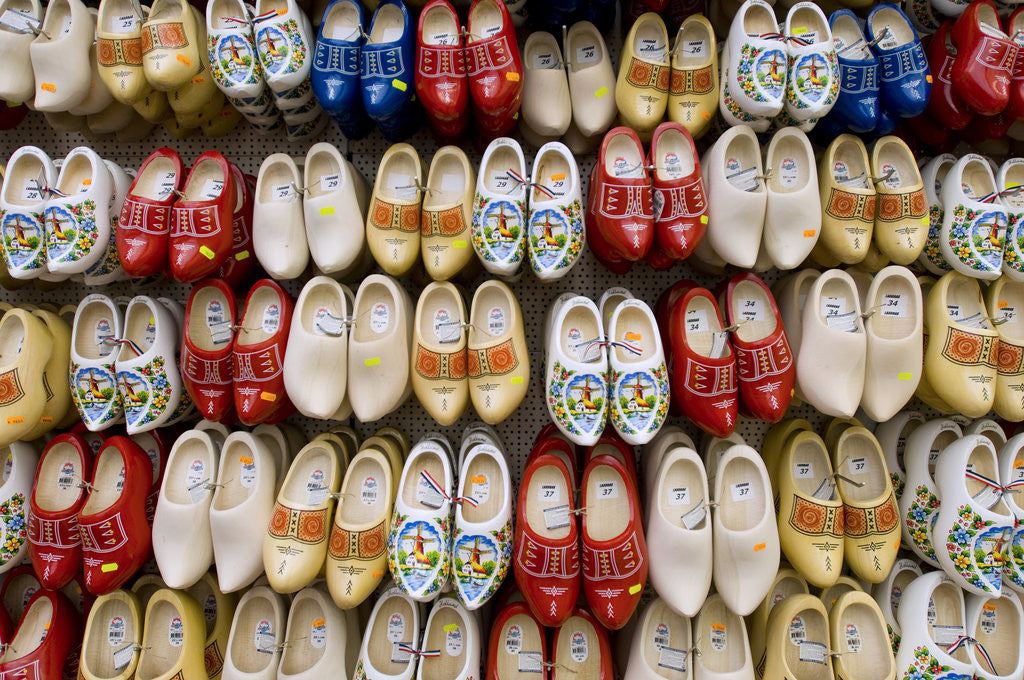 Detail of Wooden Shoes for Sale at the Bloemenmarkt by Corbis