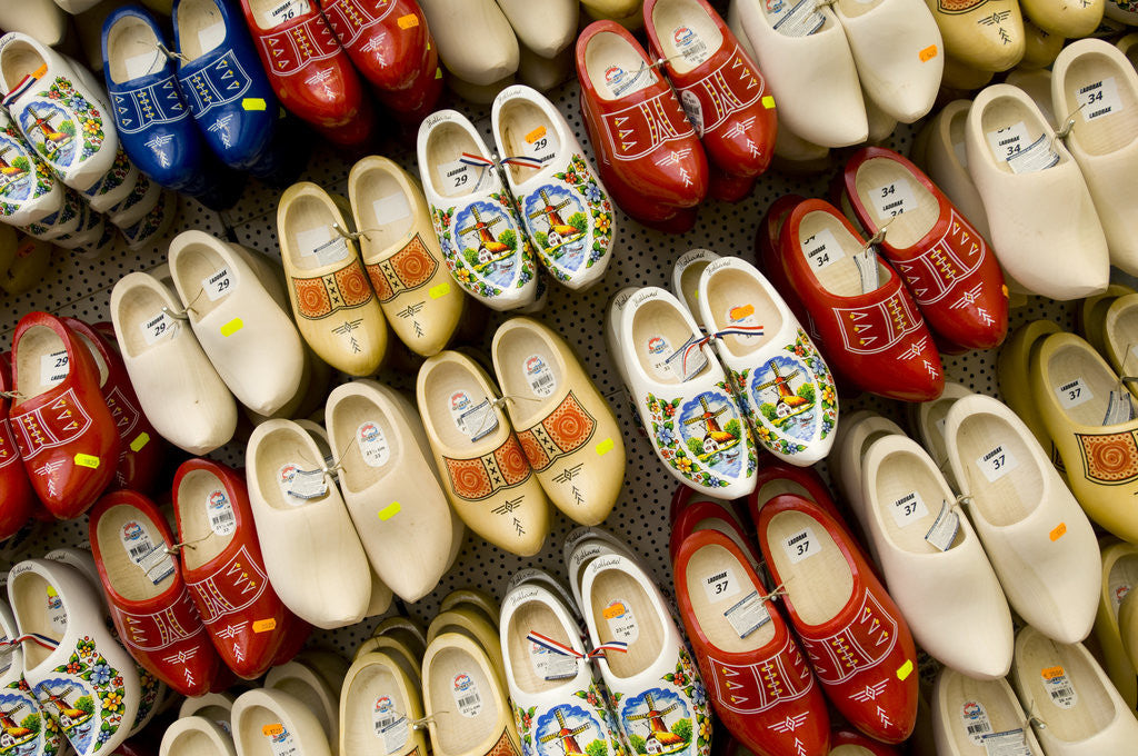 Detail of Wooden Shoes for Sale at Bloemenmarkt by Anonymous