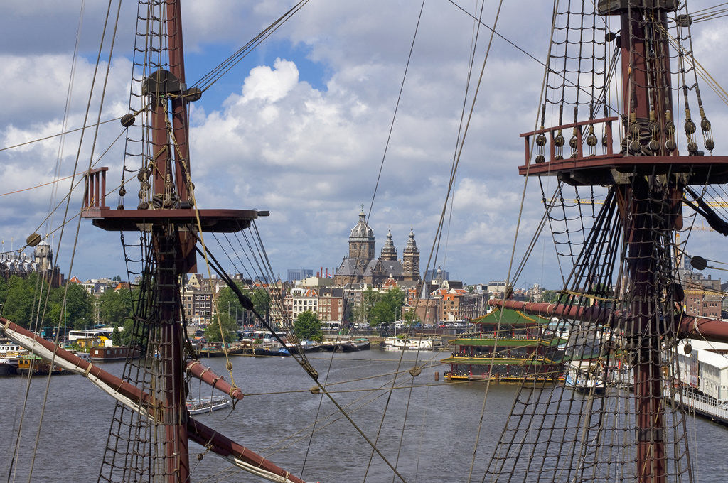 Detail of Masts of Historic Ship at NEMO Museum by Anonymous