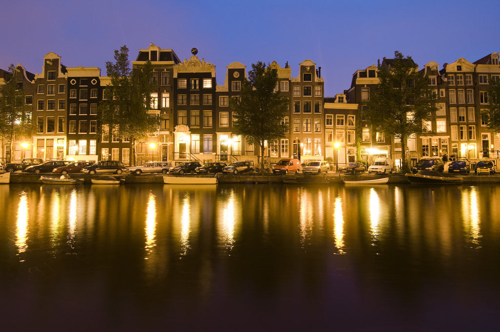 Detail of Row Houses along Amsterdam Canal by Anonymous