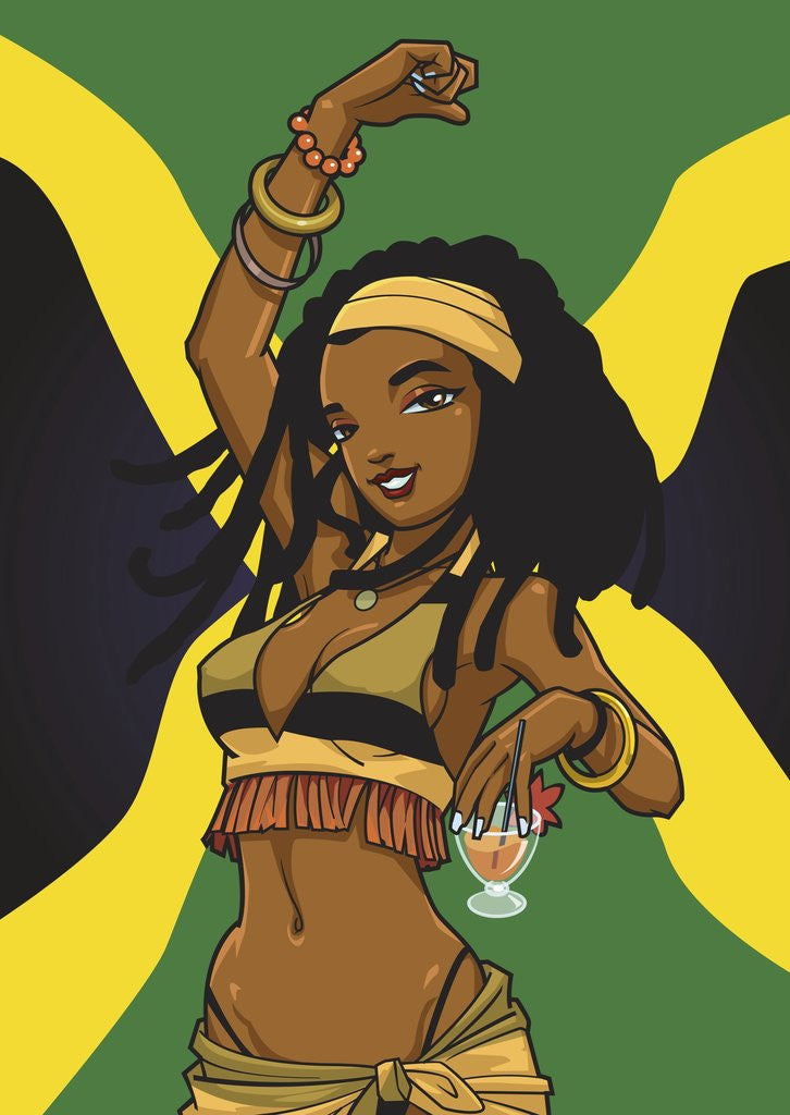 Detail of Jamaican Anime Girl by Anonymous