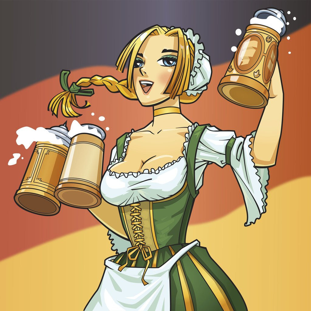 Detail of German Barmaid by Anonymous