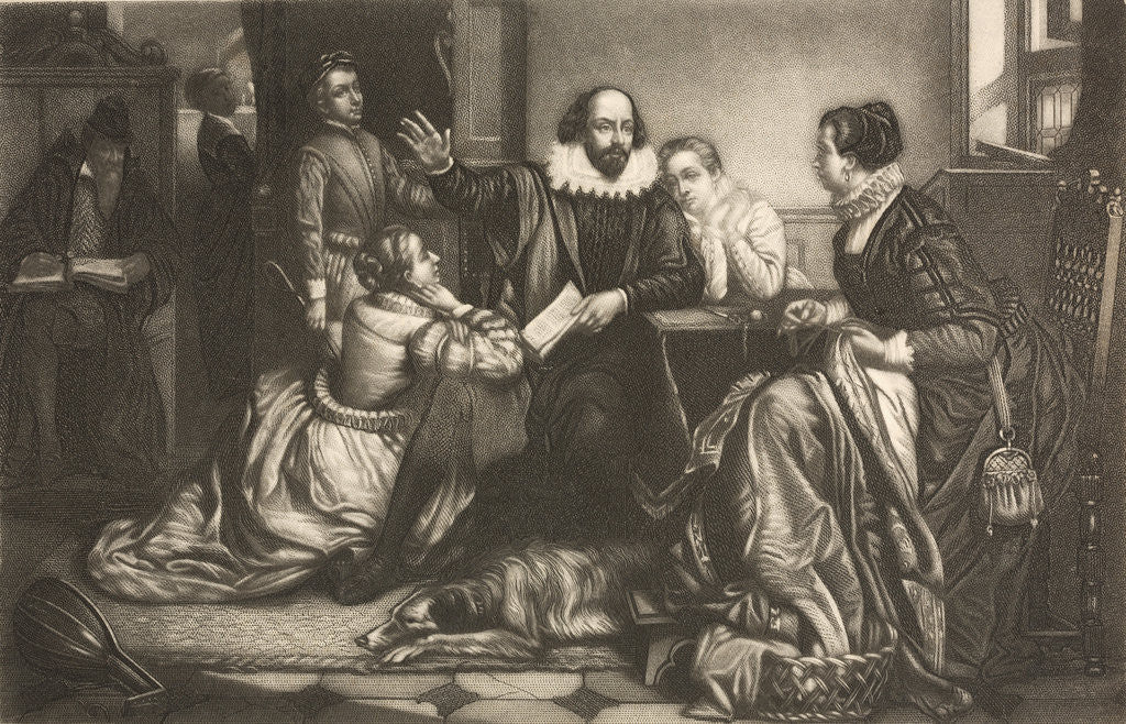 Detail of Illustration of William Shakespeare Reciting Hamlet to His Family by Anonymous