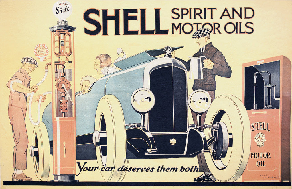 Detail of Shell Spirit and Motor Oils Poster by Rene Vincent