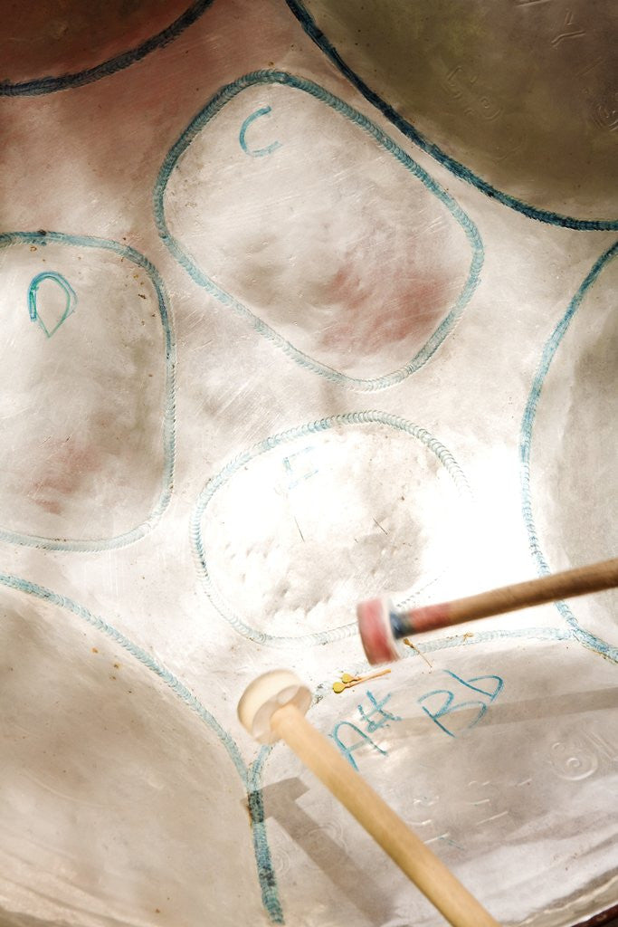 Detail of Steel Drum Being Played by Anonymous