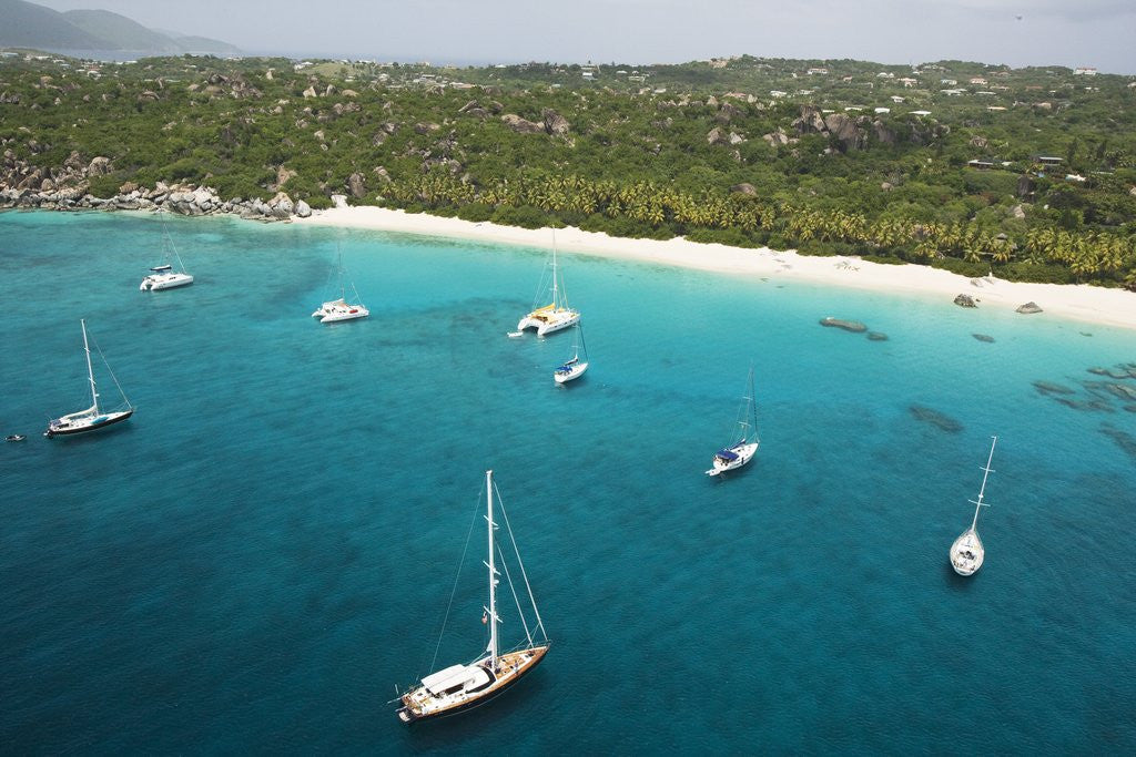 Detail of Sailboats on South End of Virgin Gorda by Anonymous