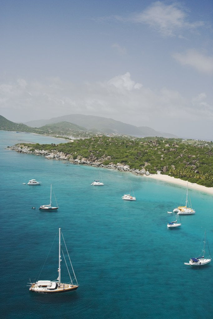 Detail of Sailboats on South End of Virgin Gorda by Anonymous