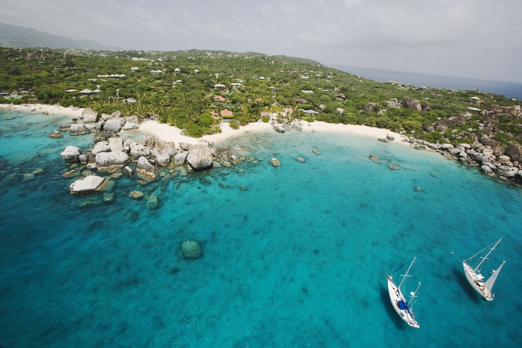 Detail of Sailboats on South End of Virgin Gorda by Anonymous