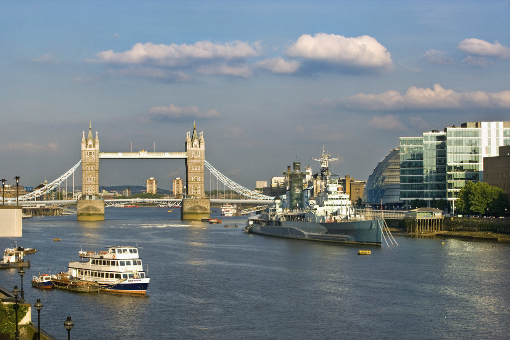 Detail of The Tower Bridge and HMS Belfast by Anonymous