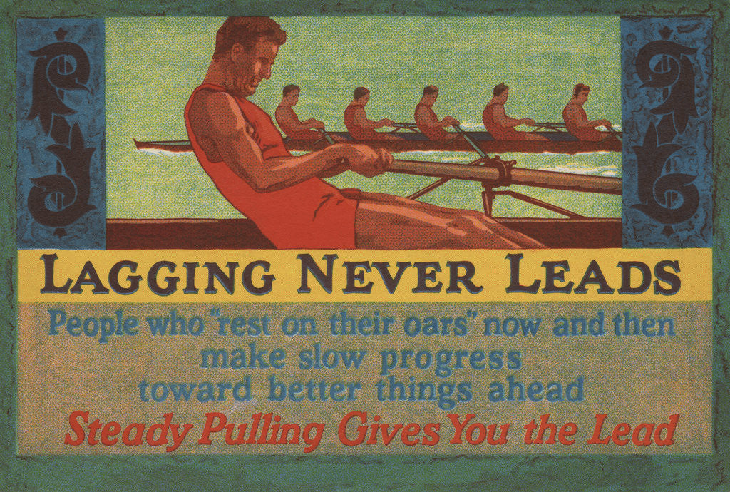 Detail of Lagging Never Leads Illustration by Anonymous