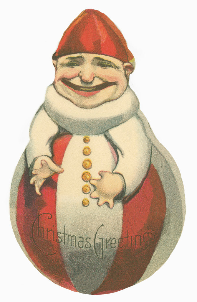 Detail of Christmas Greetings Greeting Card and Die Cut Ornament by Anonymous