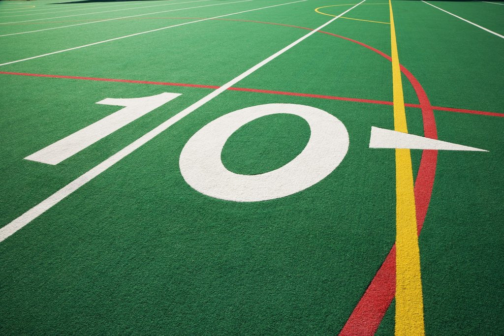 Detail of Ten Yard Maker on Football Field by Corbis