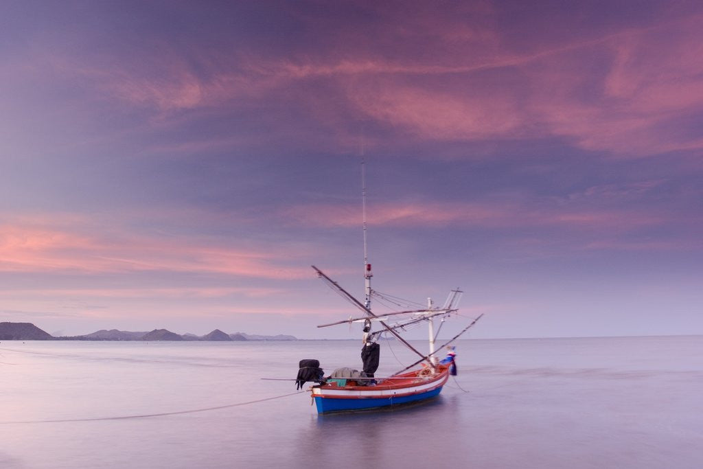 Detail of Fishing Boat at Sunset in Gulf of Thailand by Corbis