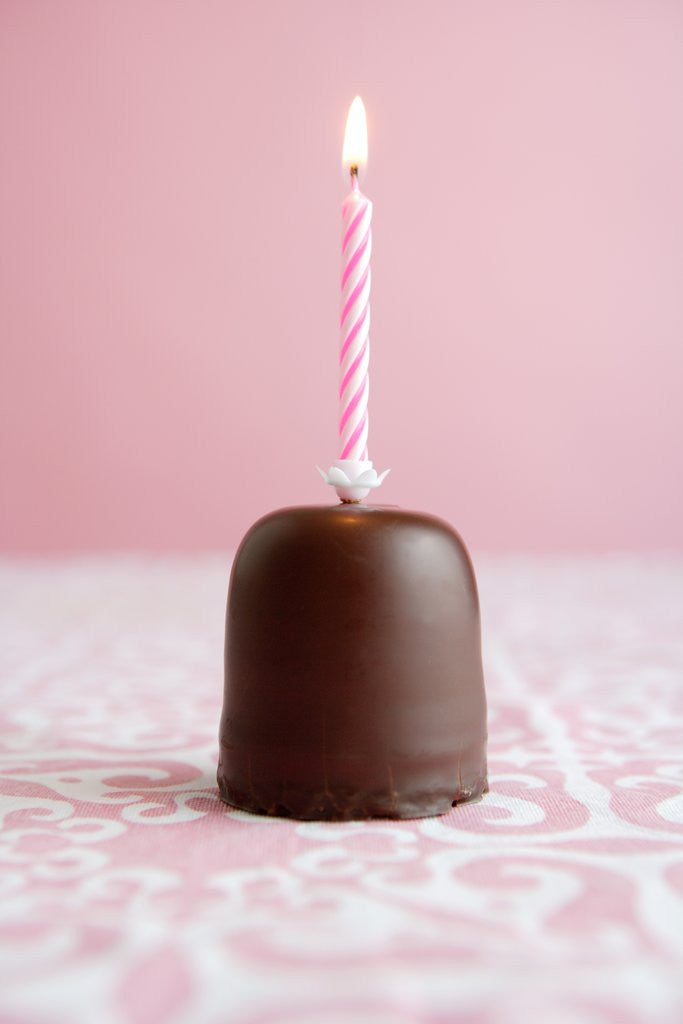 Detail of Small Chocolate Birthday Cake by Anonymous