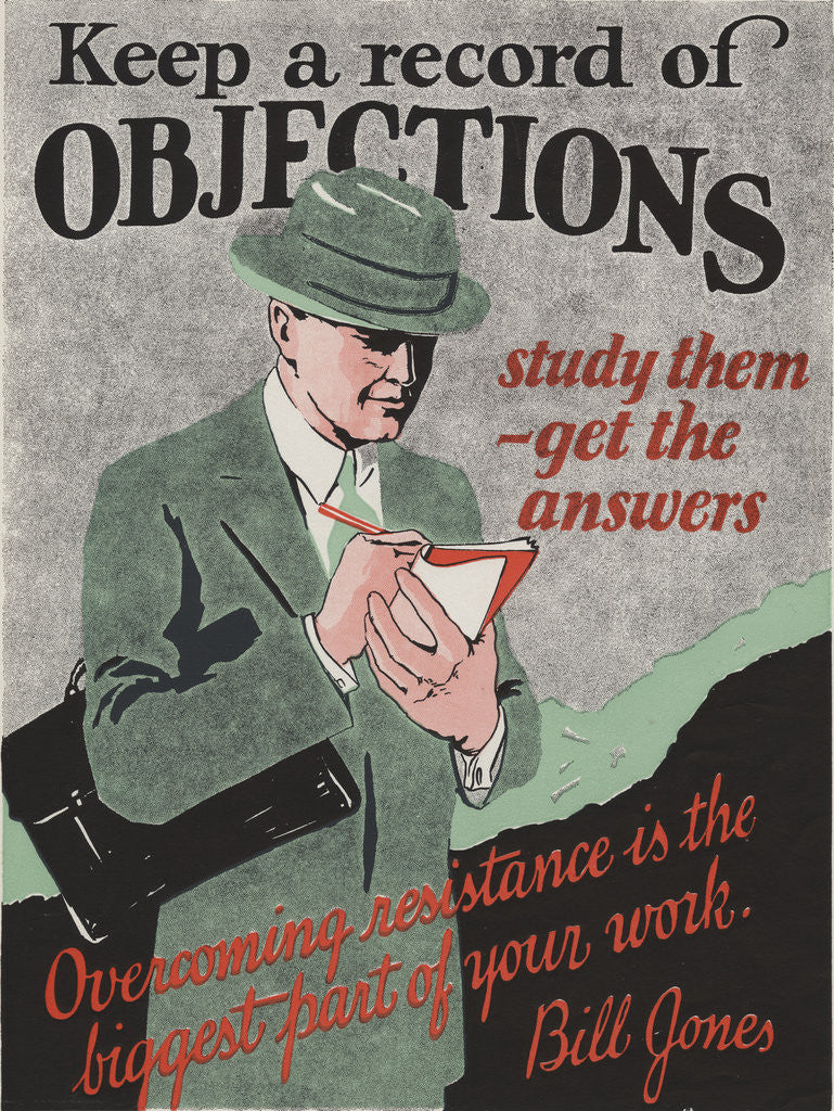 Detail of Keep a Record of Objections Motivational Poster by Corbis