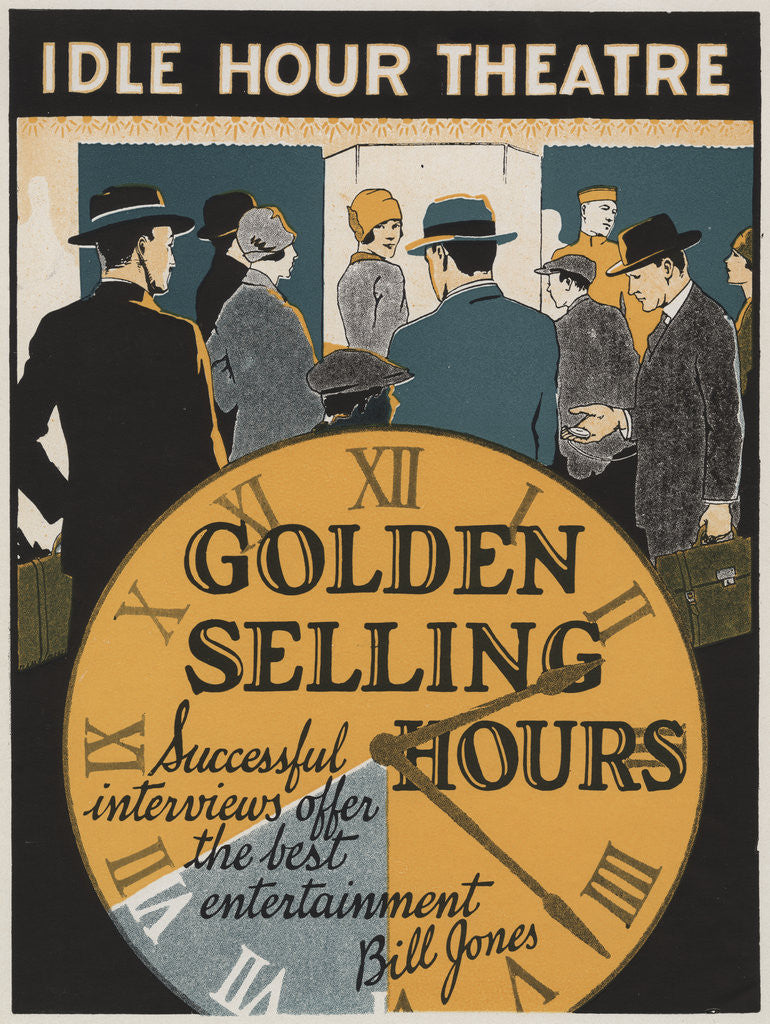 Detail of Golden Selling Hours Motivational Poster by Corbis