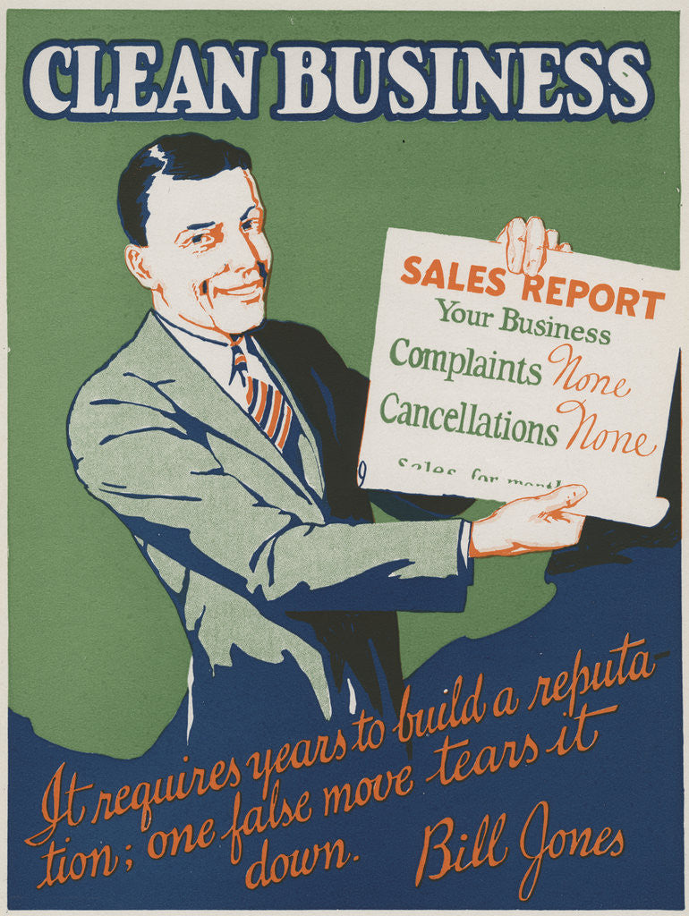 Detail of Clean Business Motivational Poster by Anonymous