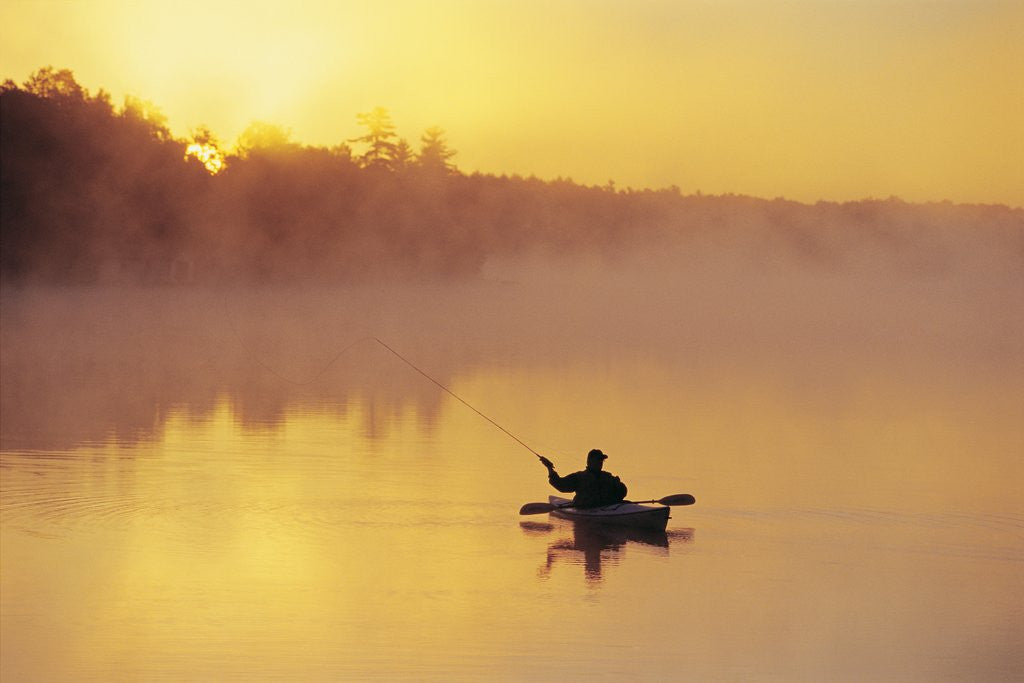 Detail of Fly-fishing in Lake Muskoka, Ontario by Corbis