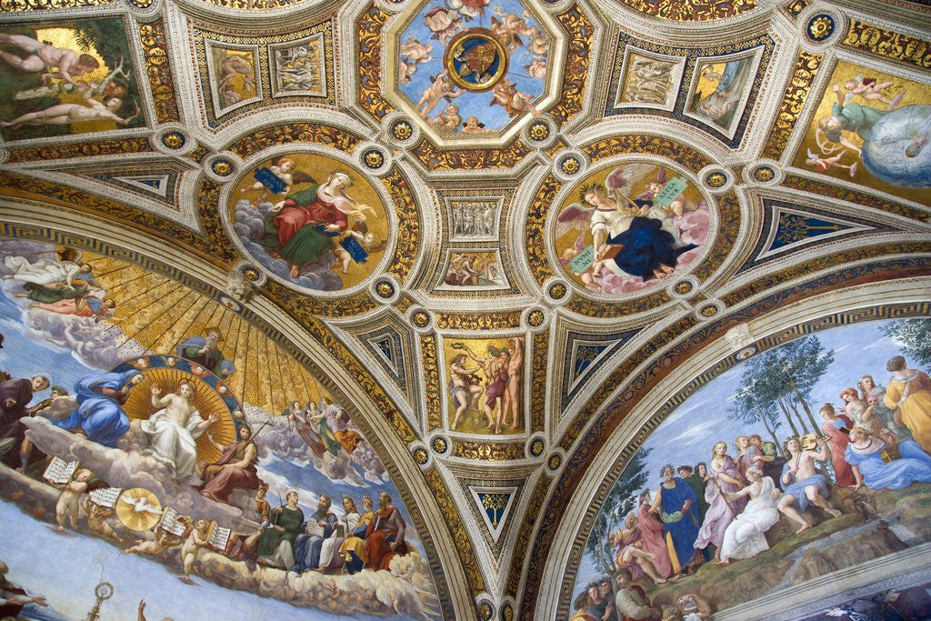 Detail of Paintings in Stanza della Segnatura at Vatican Palace by Corbis