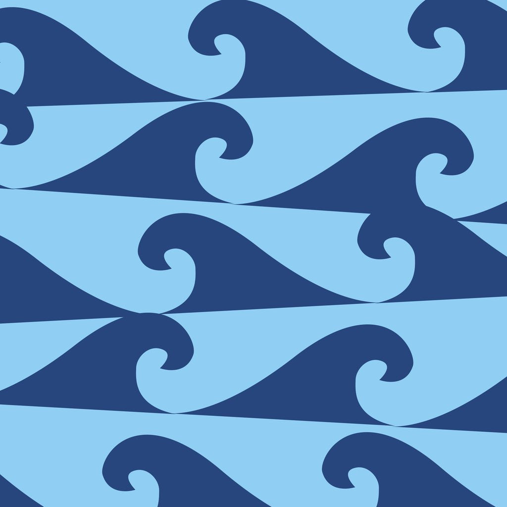 Detail of Blue Waves on Blue Pattern by Corbis