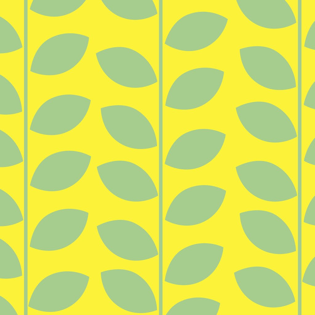 Detail of Green Leaves on Yellow Pattern by Corbis