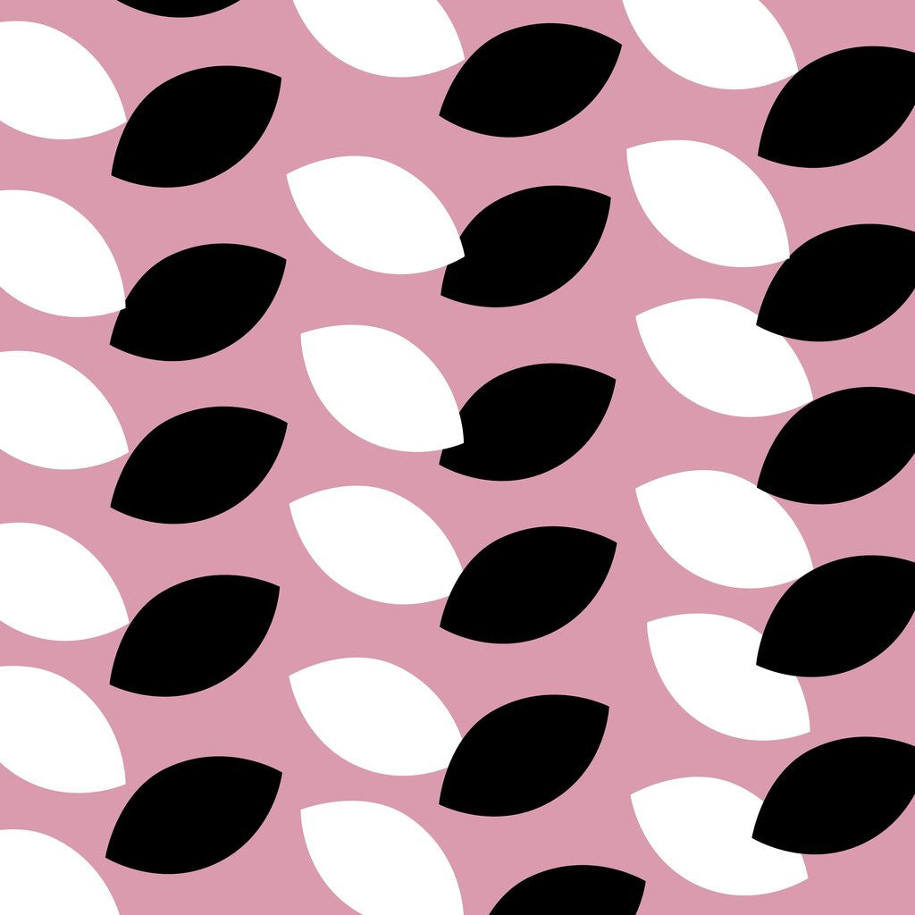 Detail of Black and White Leaves on Pink Pattern by Corbis