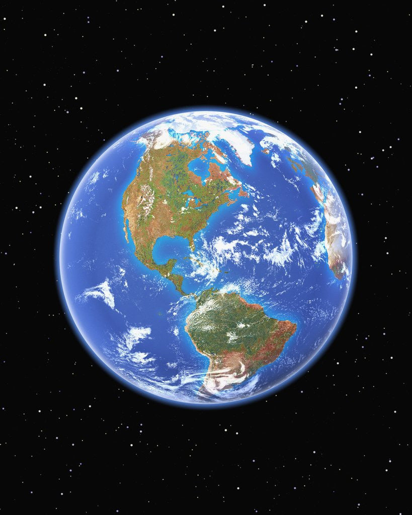 Detail of Western Hemisphere of Earth by Anonymous