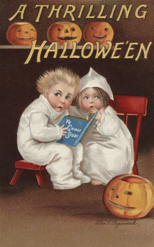 Detail of A Thrilling Halloween Postcard by Ellen H. Clapsaddle