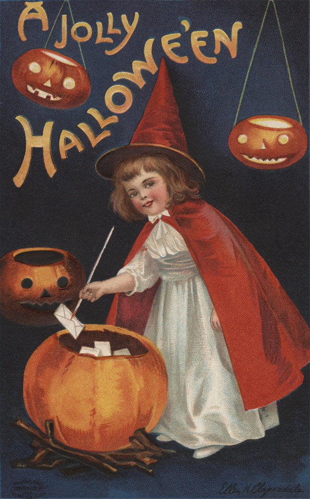 Detail of A Jolly Hallowe'en Postcard by Ellen H. Clapsaddle