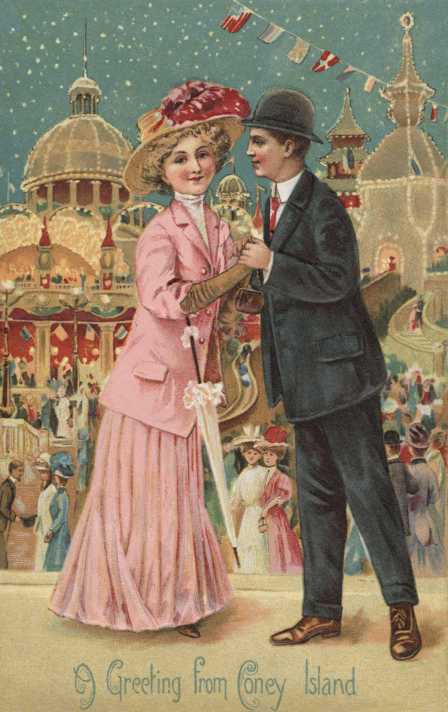 Detail of A Greeting from Coney Island Postcard by Anonymous