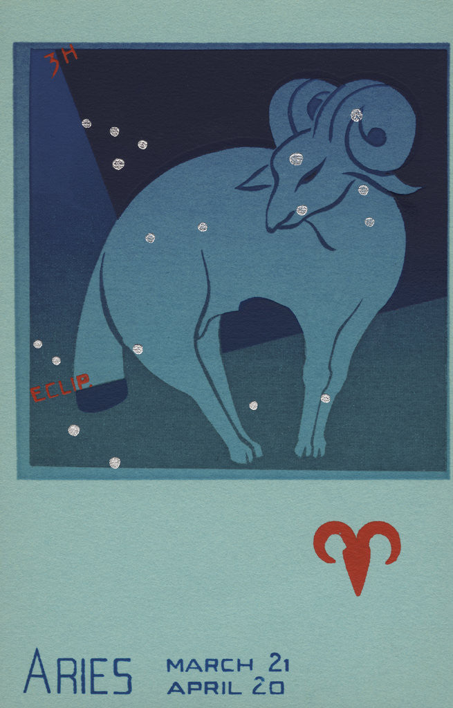 Detail of Aries Postcard by Paul Dubosclard