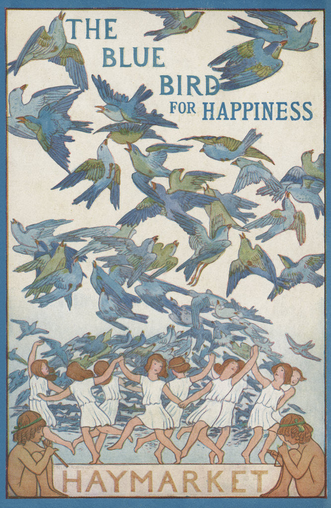Detail of The Blue Bird of Happiness Postcard by Anonymous