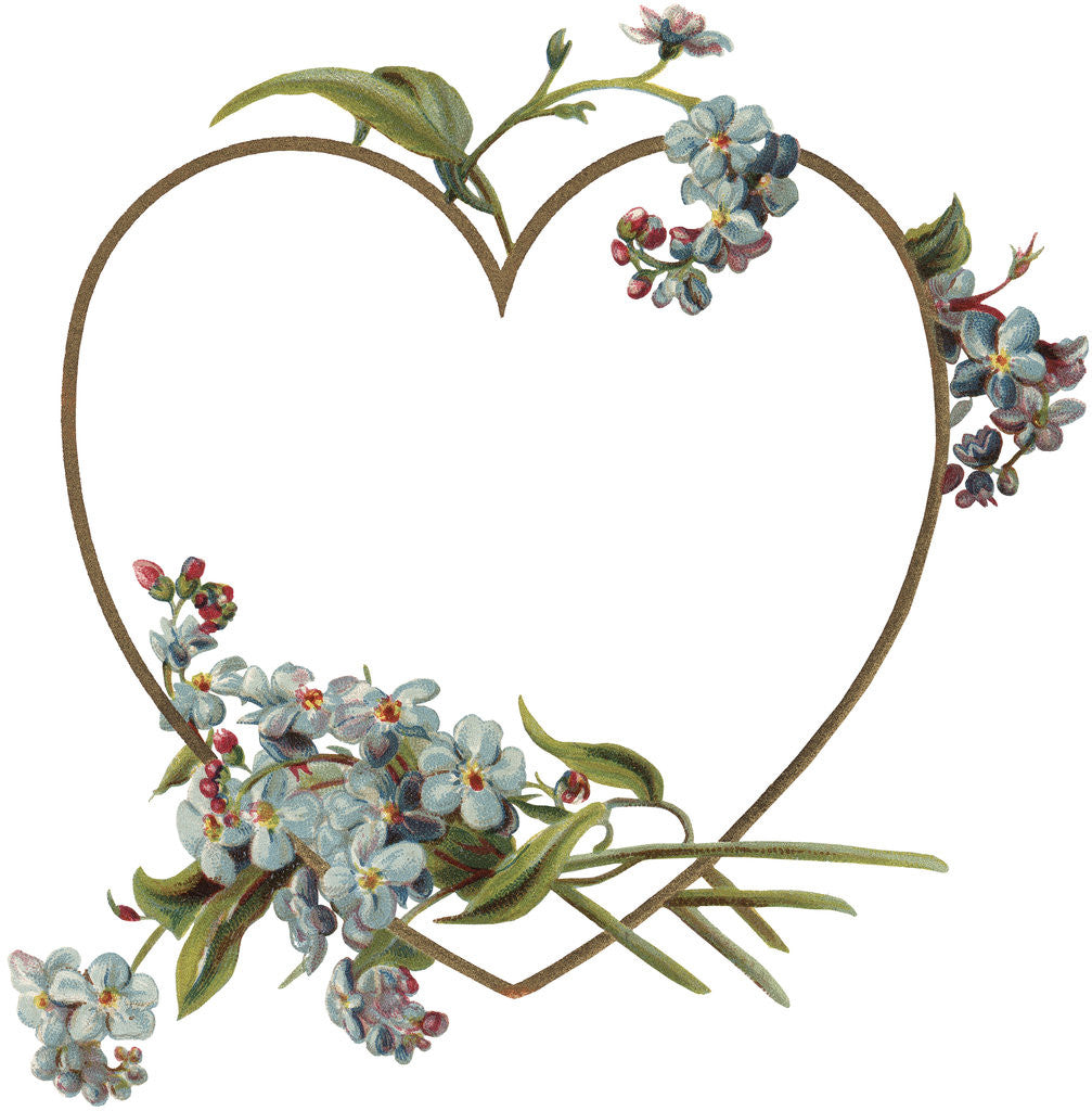 Detail of Illustration of Heart-Shaped Violet Border by Anonymous