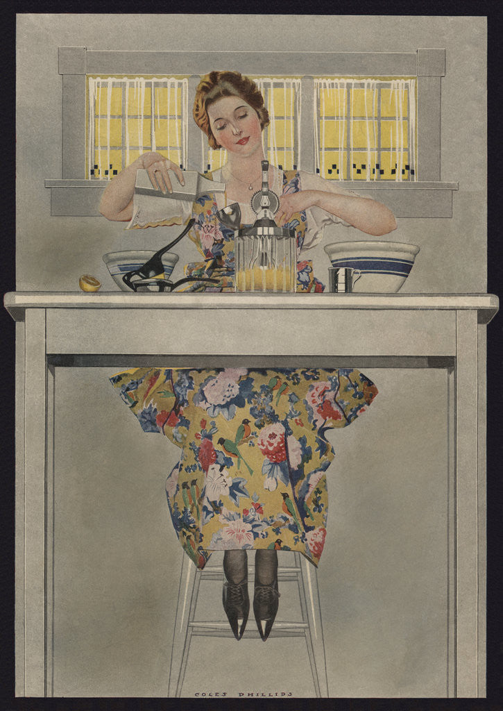 Detail of Illustration of Woman Cooking by Coles Phillips