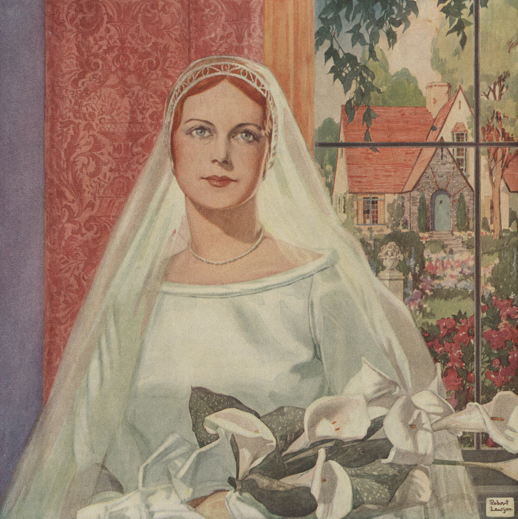 Detail of Illustration of a Bride by Robert Lawson