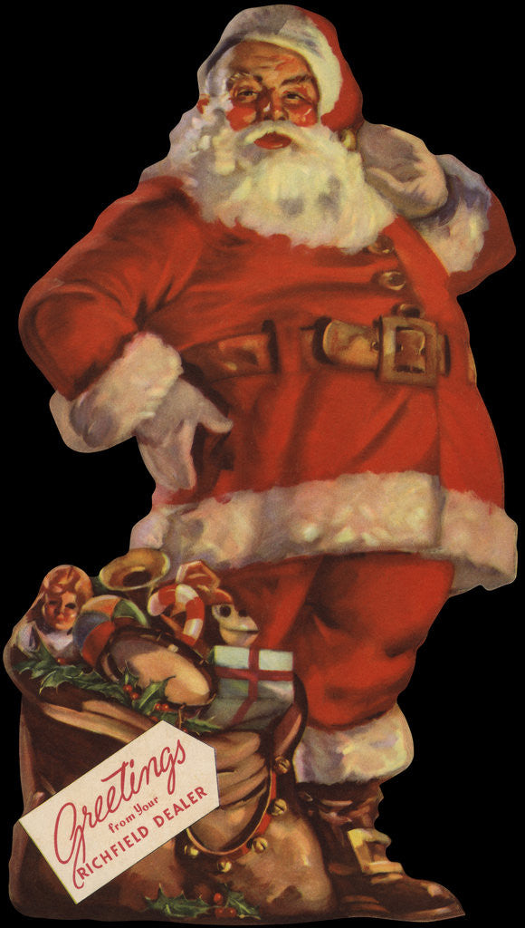 Detail of Illustration of Santa with Bag of Toys by Corbis