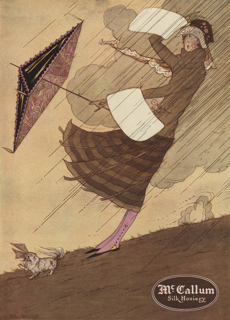 Detail of McCallum Silk Hosiery Advertisement by M.C. Woodbury