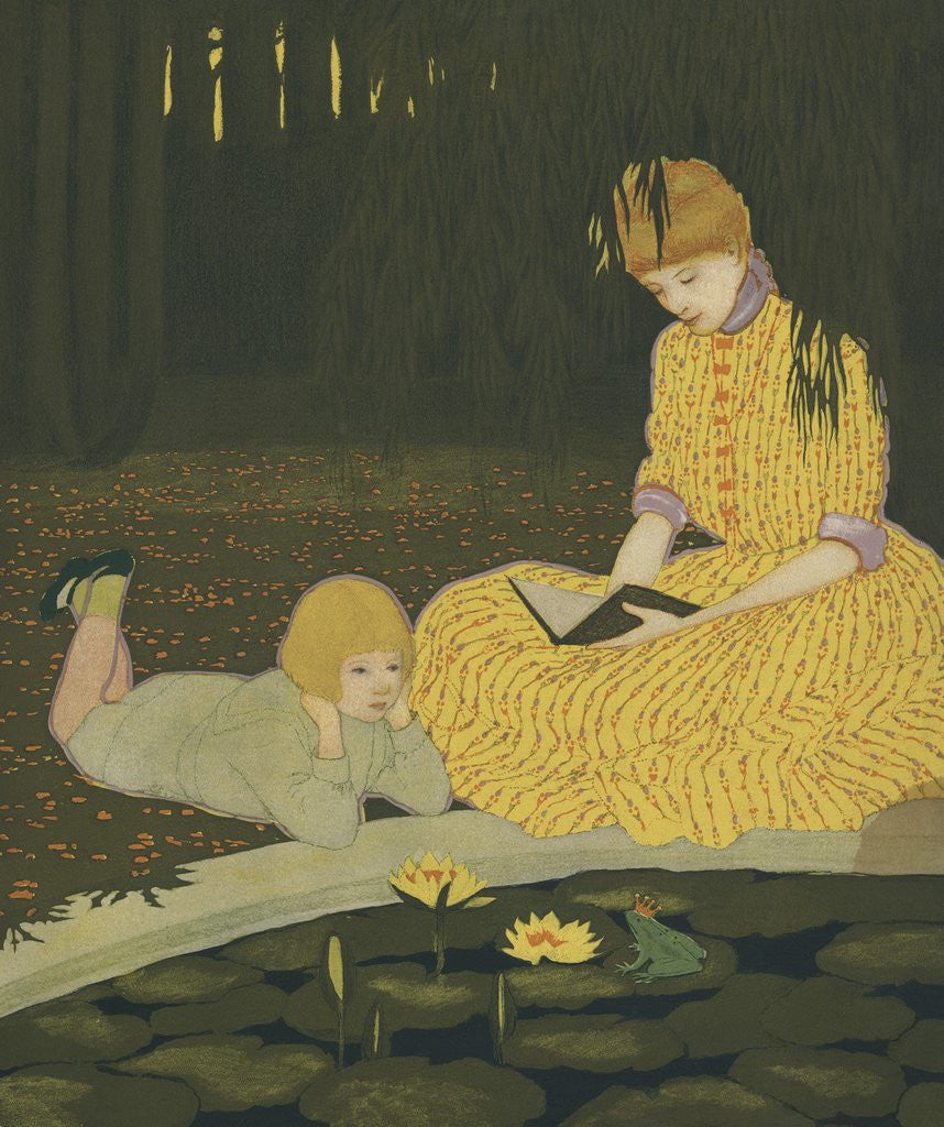 Detail of Illustration of Mother Reading to Son by Anonymous