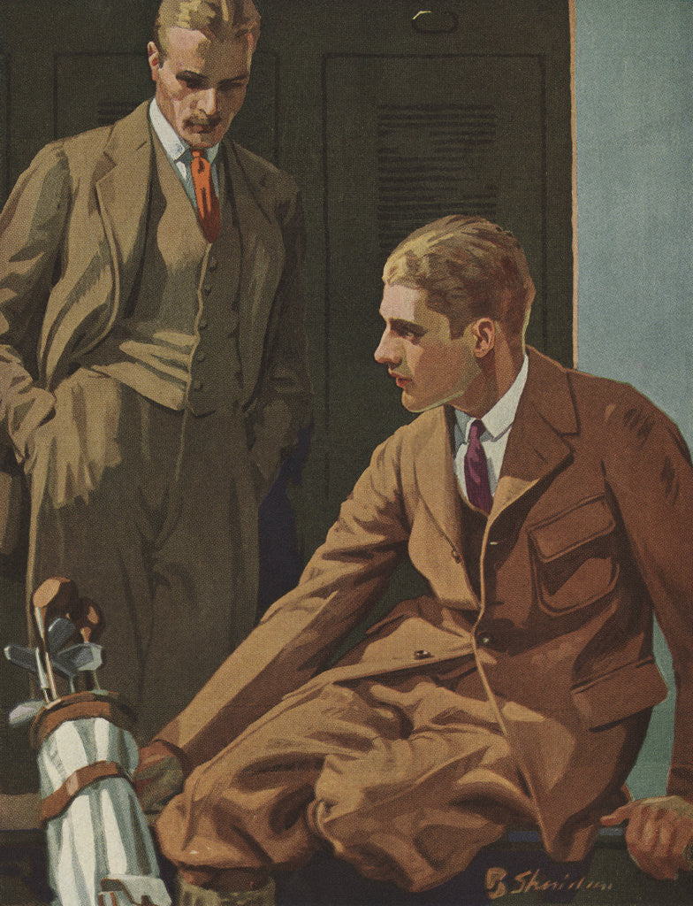 Detail of Illustration of Two Men in a Locker Room by Sheridan