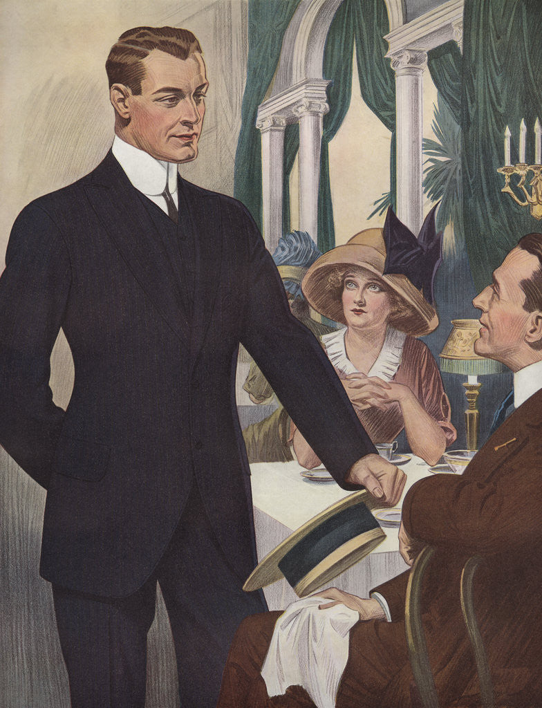 Detail of Royal Tailors Illustration of Man at Plaza Hotel by Anonymous