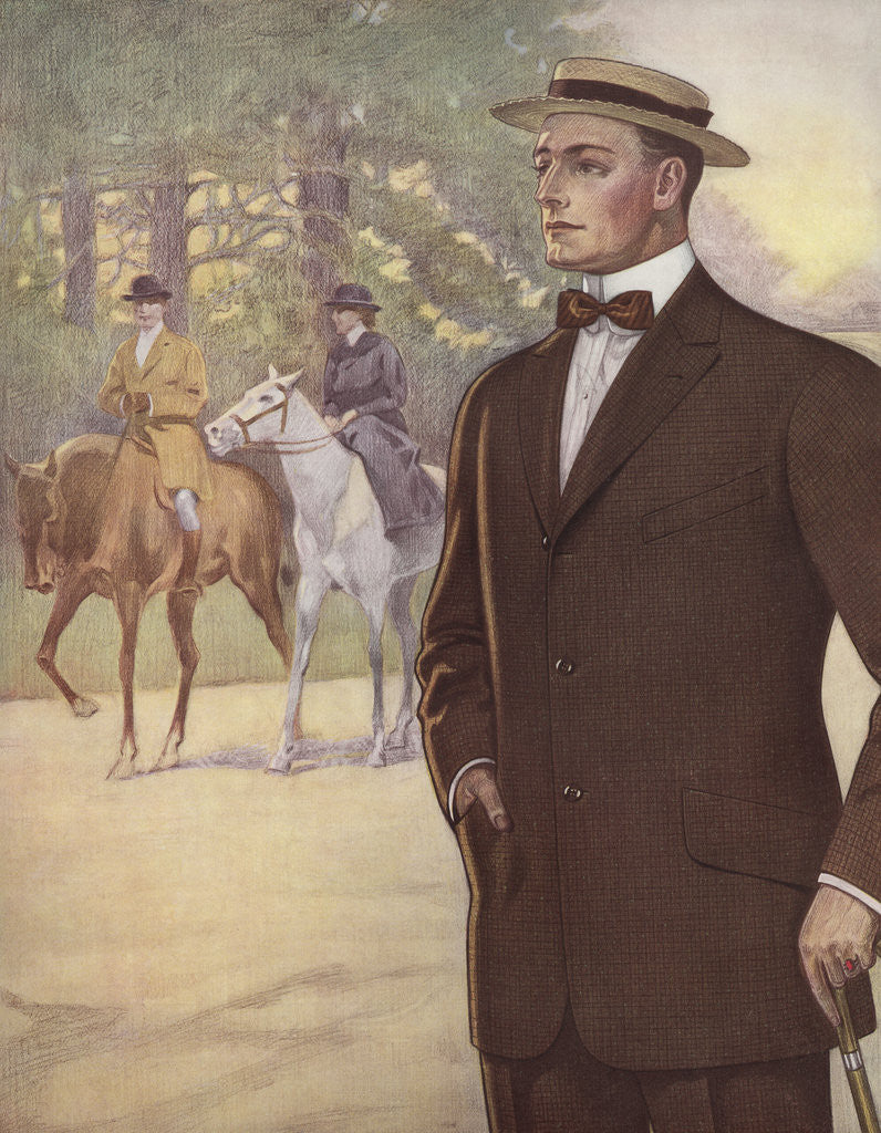 Detail of Royal Tailors Illustration of Man Walking in Park by Anonymous