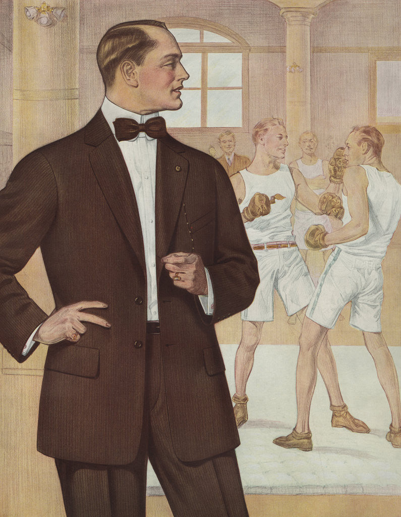 Detail of Royal Tailors Illustration of Man in Suit at Boxing Gym by Anonymous