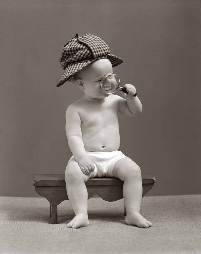 Detail of 1940s Baby Sherlock Holmes In Diaper by Anonymous