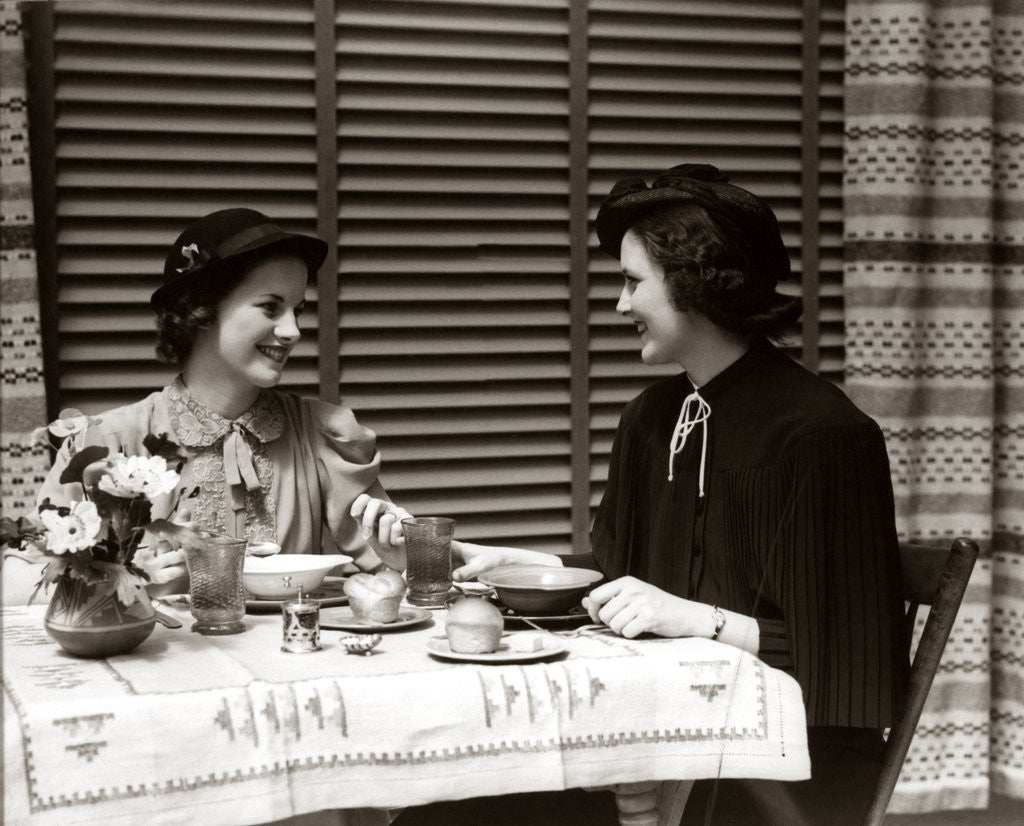 Detail of 1930steo Women Dining Restaurant by Corbis