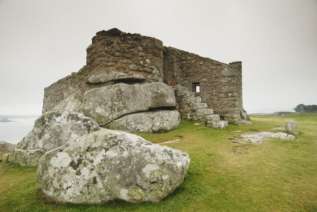 Detail of Old Blockhouse Gun Tower Ruins on Tresco by Anonymous