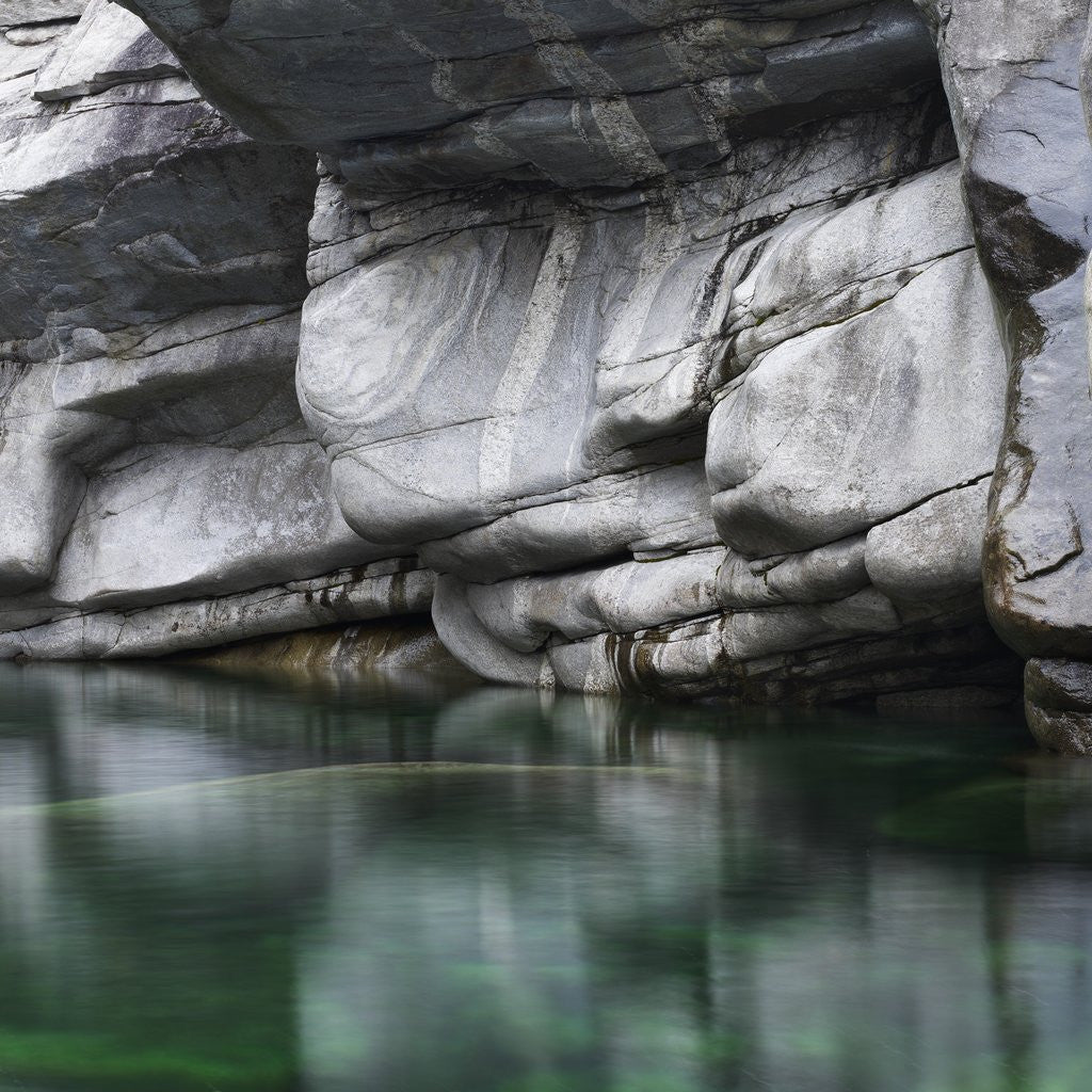 Detail of Rounded Rock Cliff by Verzasca River